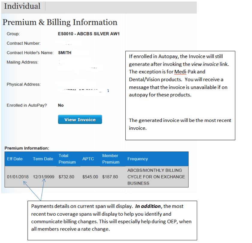 Example of new billing info page